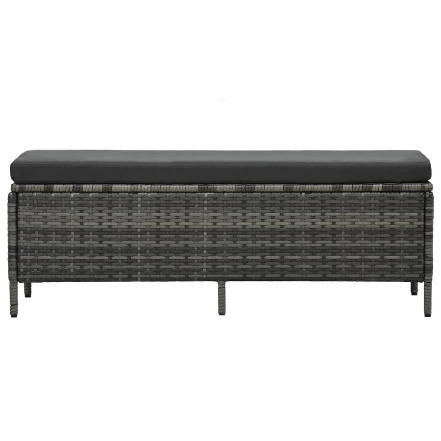 Loungeset Met Kussens Poly Rattan Grijs