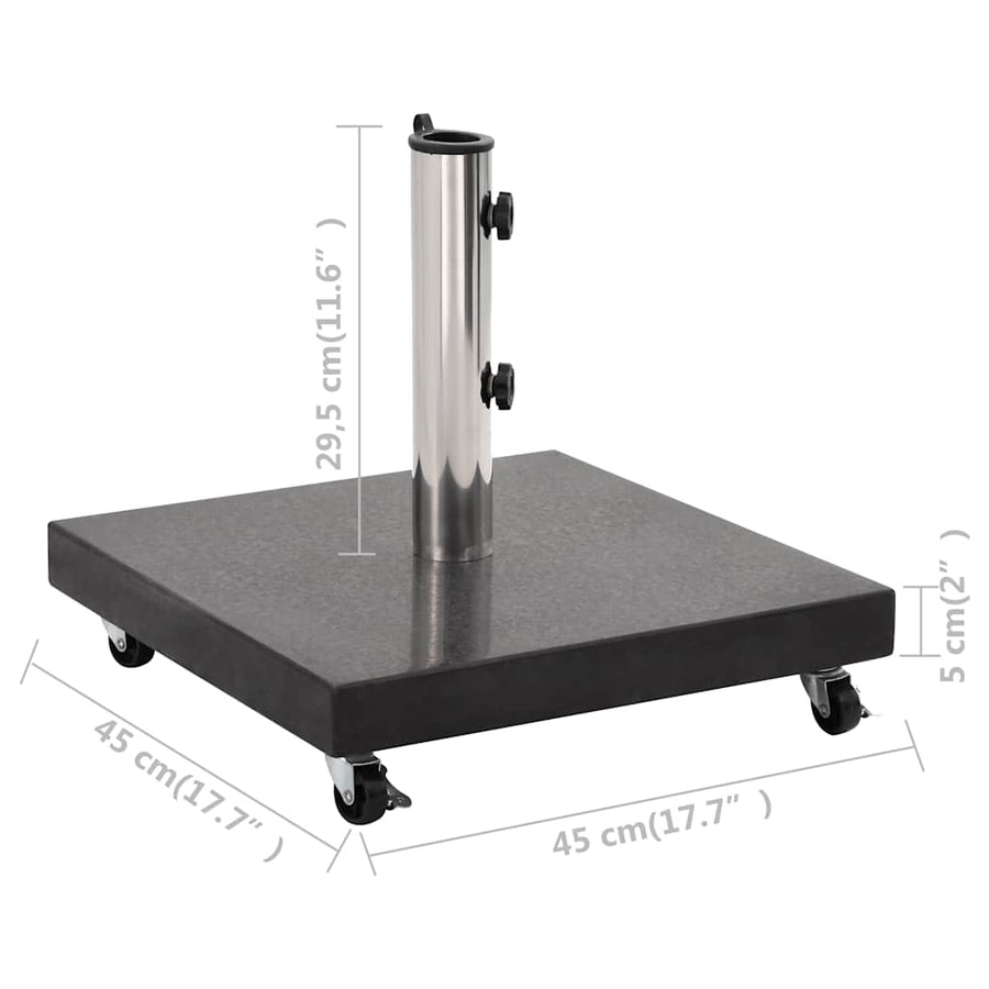Parasolvoet vierkant 30 kg graniet zwart