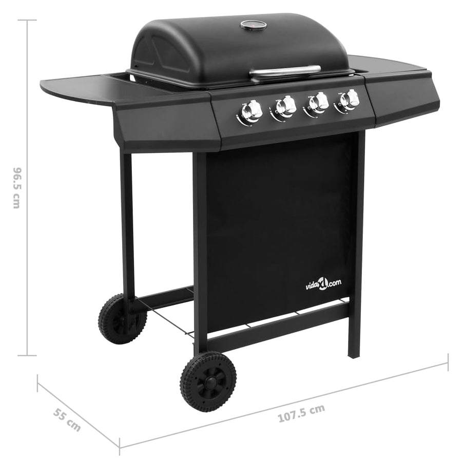 Gasbarbecue-Grill Met 4 Branders Zwart 4 kookzones