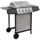 Gasbarbecue 4 branders 107,5x55x96,5 cm zwart zilver