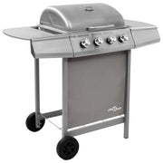 Gasbarbecue 4 branders 107,5x55x96,5 cm zilver