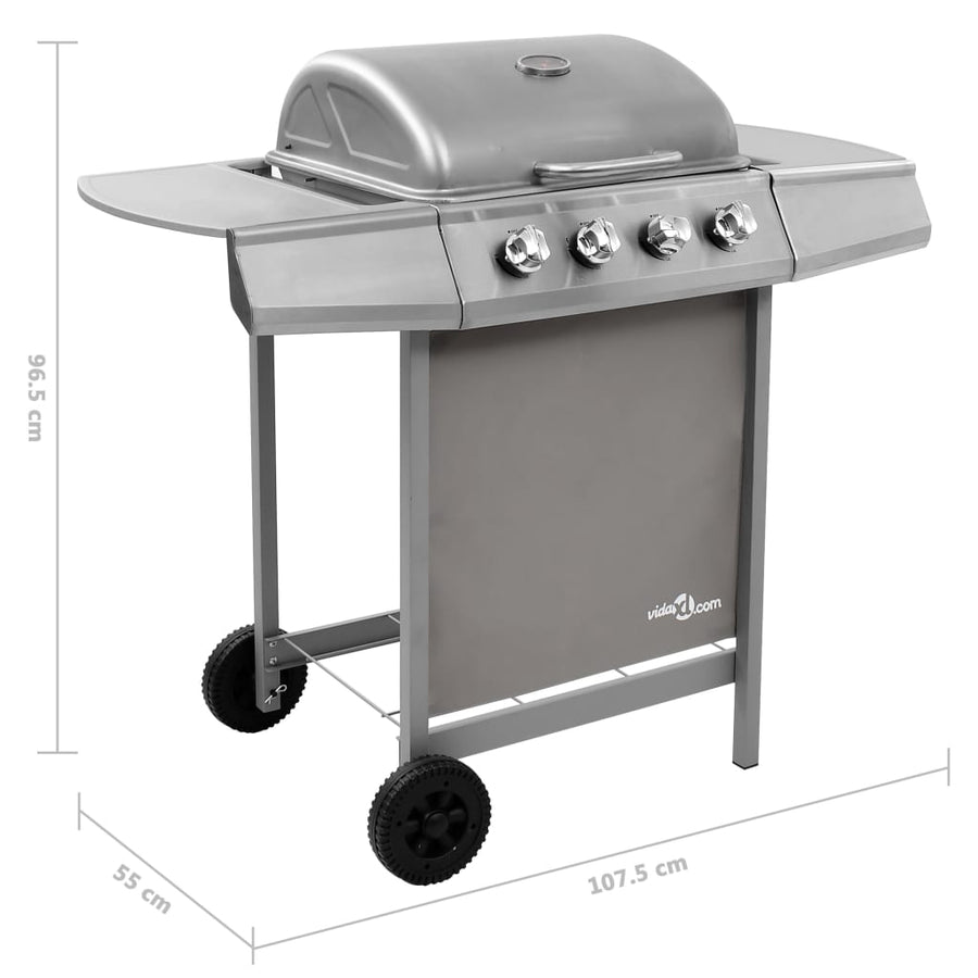 Gasbarbecue Met 4 Branders Kleurig Zilver 4 kookzones