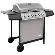 Gasbarbecue 6 branders zwart zilver
