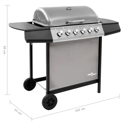 Gasbarbecue Met Kleurig Zwart en zilver 6 branders