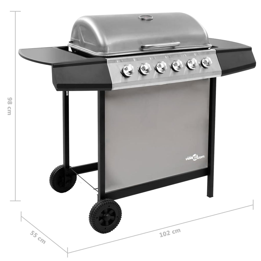 Gasbarbecue Met Kleurig Zwart en zilver 6 branders