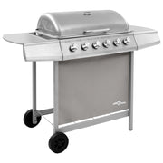 Gasbarbecue 6 branders 102x55x98 cm zilver