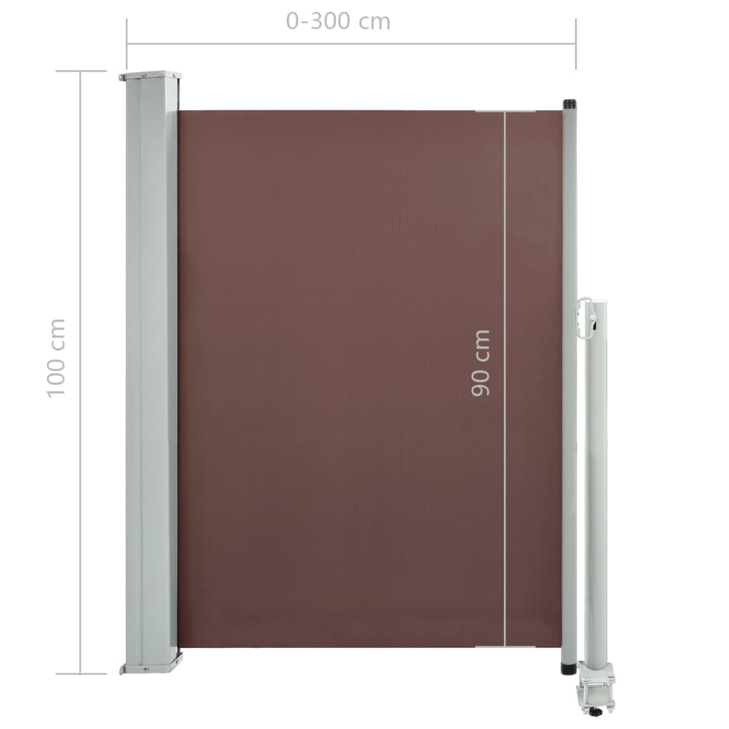 Tuinscherm Uittrekbaar 100 x 300 cm Bruin