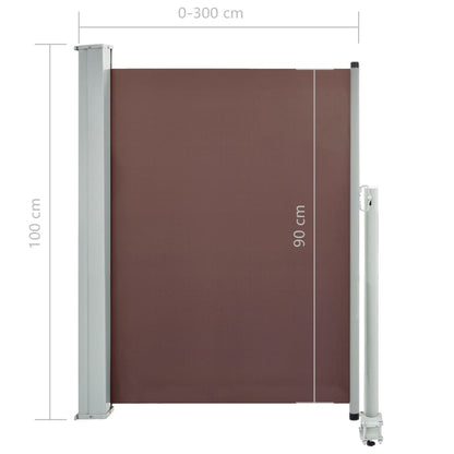 Tuinscherm Uittrekbaar 100 x 300 cm Bruin