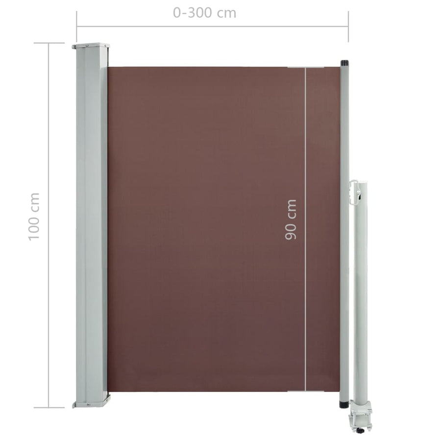 Tuinscherm Uittrekbaar 100 x 300 cm Bruin