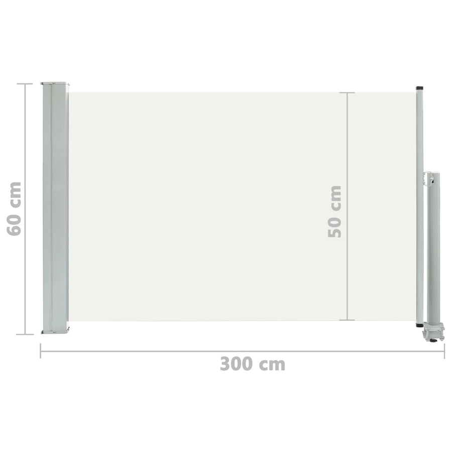 Tuinscherm Uittrekbaar Kleurig 60 x 300 cm Crème