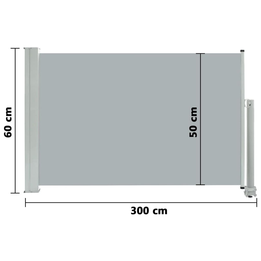 Tuinscherm Uittrekbaar 60 x 300 cm Grijs