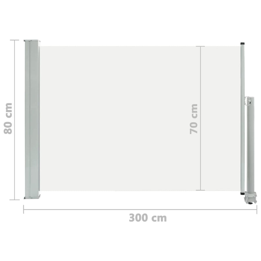 Tuinscherm Uittrekbaar Kleurig 80 x 300 cm Crème