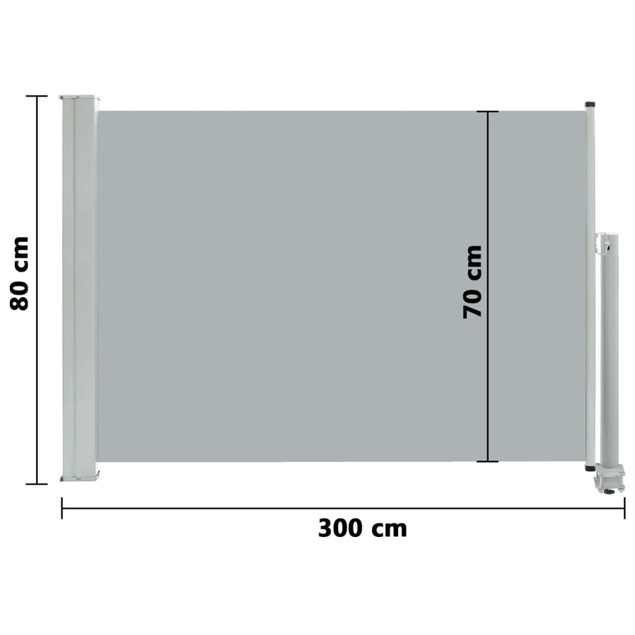 Tuinscherm Uittrekbaar 80 x 300 cm Grijs
