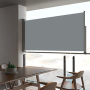 Tuinscherm uittrekbaar 80x300 cm grijs polyester