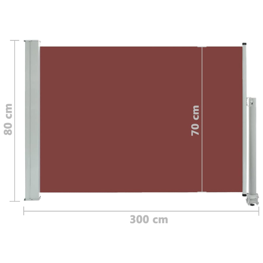 Tuinscherm Uittrekbaar 80 x 300 cm Bruin