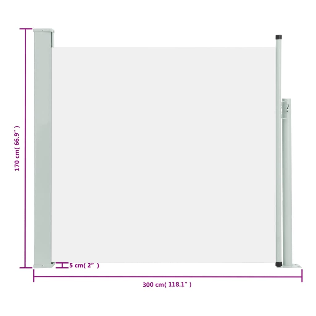 Tuinscherm Uittrekbaar 170 x 300 cm Crème