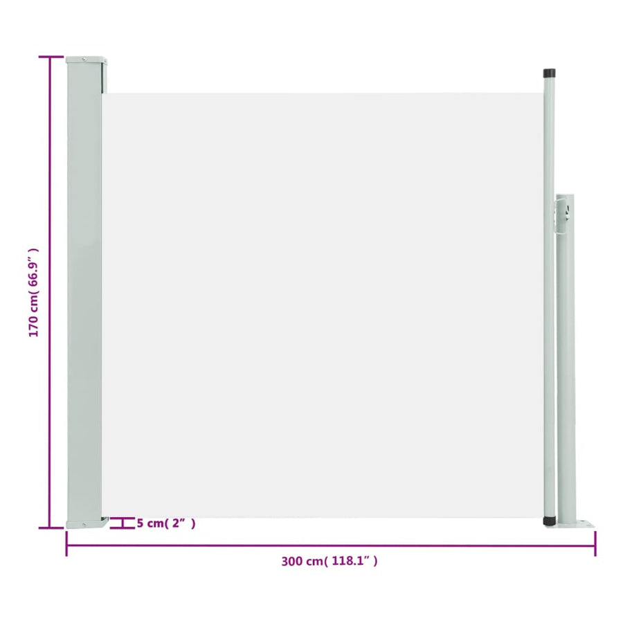 Tuinscherm Uittrekbaar 170 x 300 cm Crème