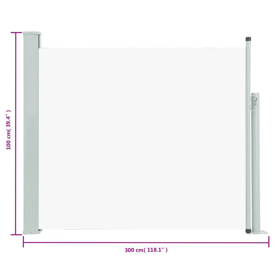 Tuinscherm uittrekbaar 100x300 cm crème 100 x 300 cm Crème