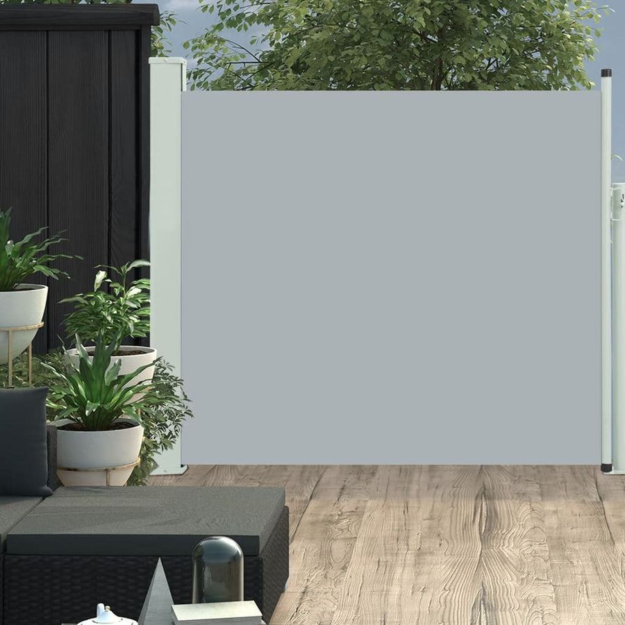 Tuinscherm uittrekbaar 100x300 cm grijs 100 x 300 cm Grijs