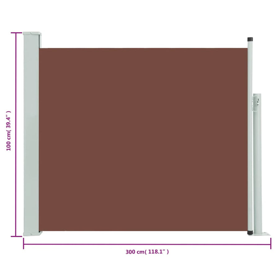 Tuinscherm uittrekbaar 100x300 cm bruin 100 x 300 cm Bruin
