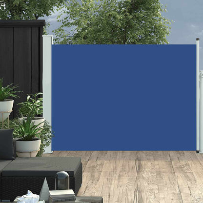 Tuinscherm uittrekbaar 100x514 cm blauw