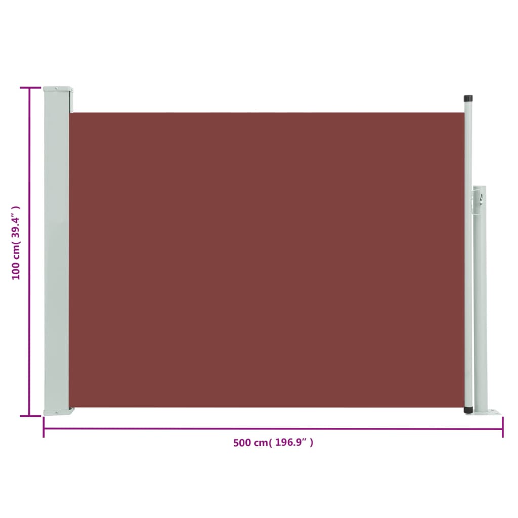 Tuinscherm Uittrekbaar 100 x 500 cm Bruin