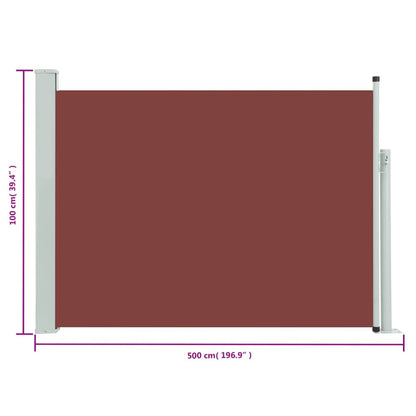 Tuinscherm Uittrekbaar 100 x 500 cm Bruin