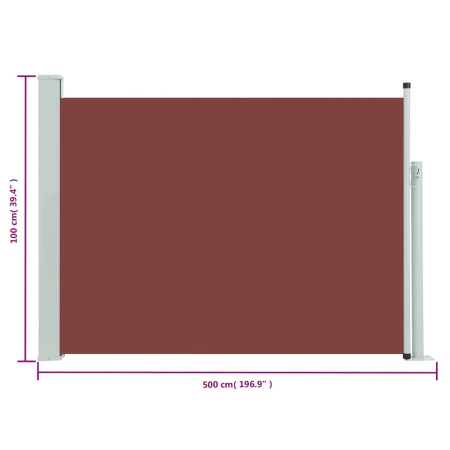 Tuinscherm Uittrekbaar 100 x 500 cm Bruin