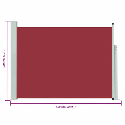 Tuinscherm Uittrekbaar 120X500 Cm Rood 120 x 500 cm