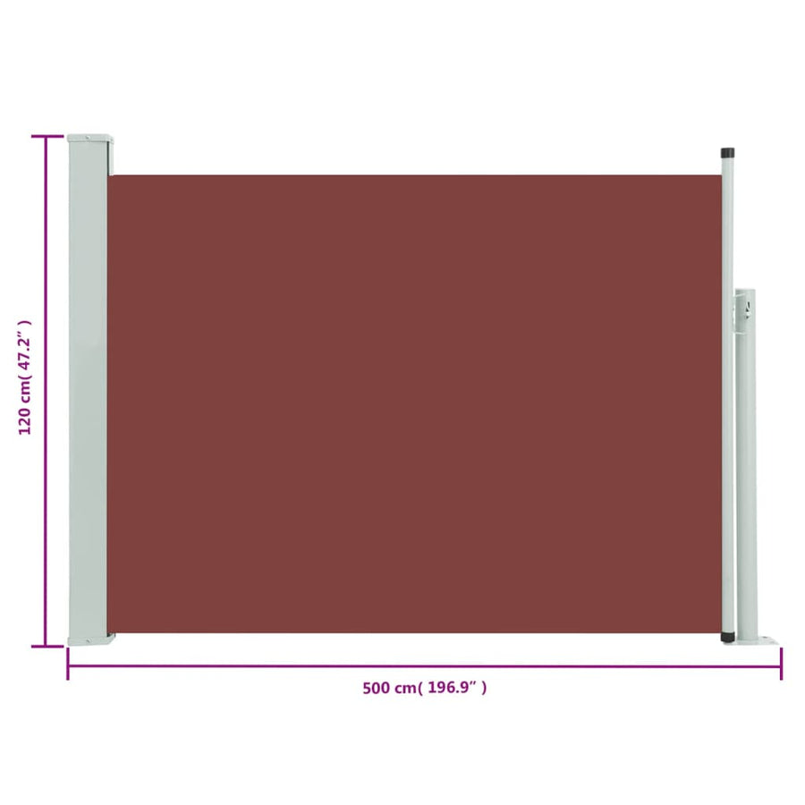 Tuinscherm Uittrekbaar 120X500 Cm Bruin 120 x 500 cm