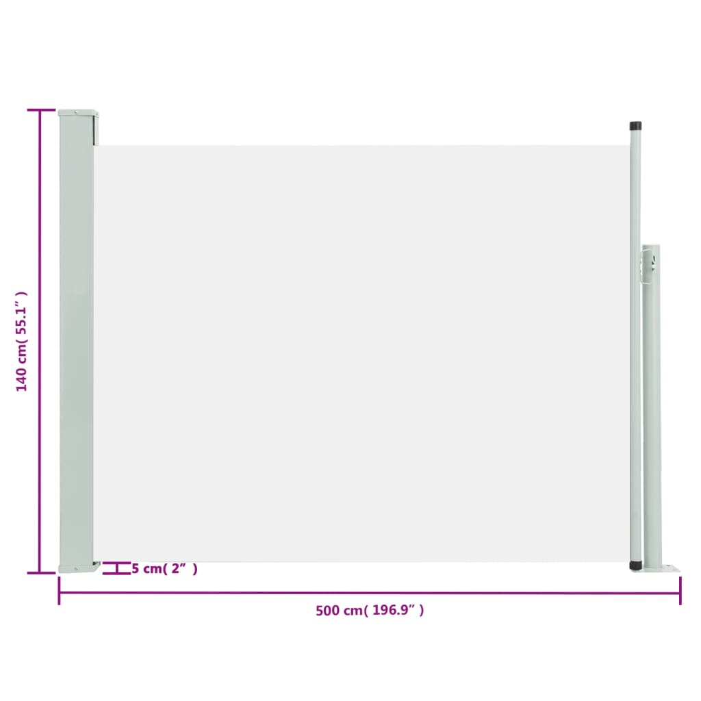 Tuinscherm Uittrekbaar 140 x 500 cm Crème
