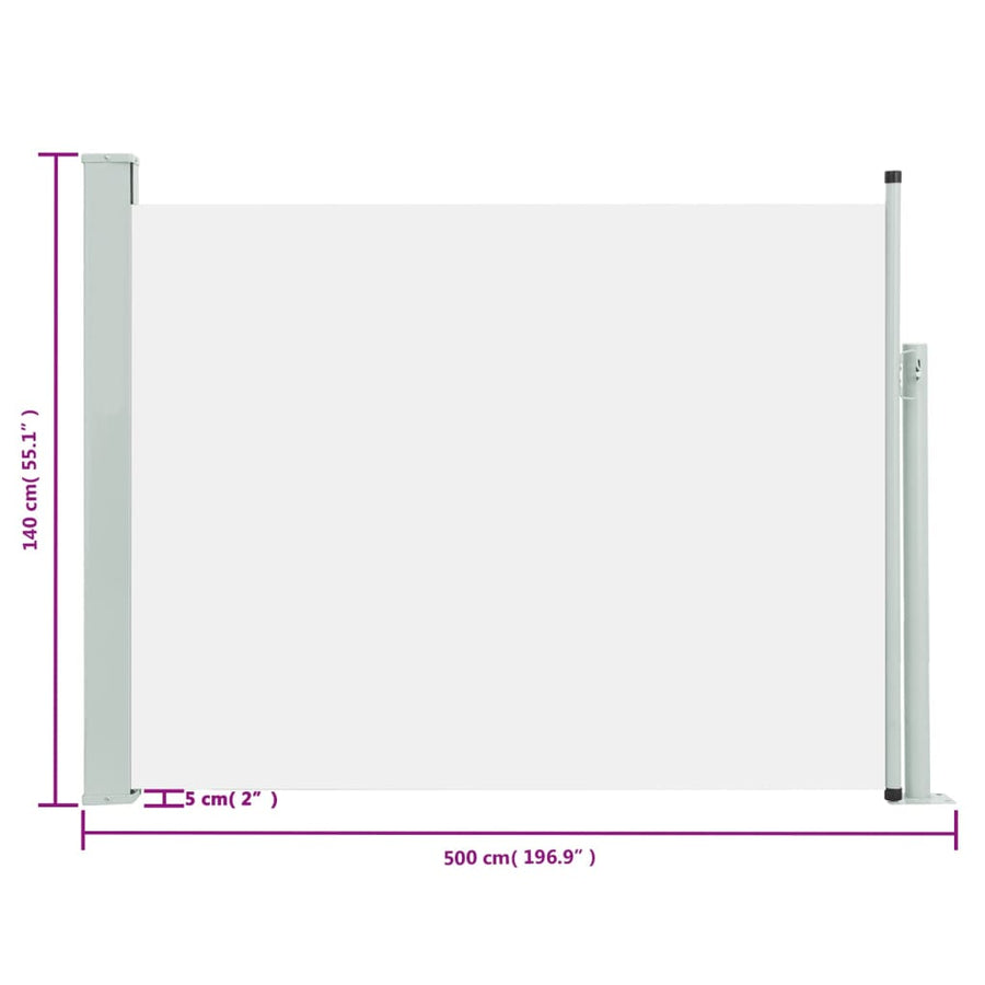 Tuinscherm Uittrekbaar 140 x 500 cm Crème