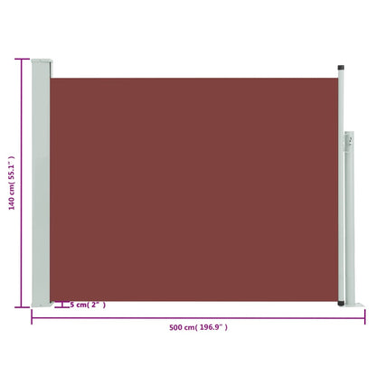 Tuinscherm Uittrekbaar 140 x 500 cm Bruin