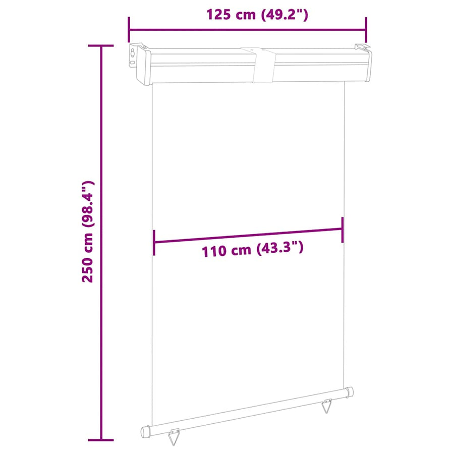 Balkonscherm 120X250 Cm Rood 120 x 250 cm