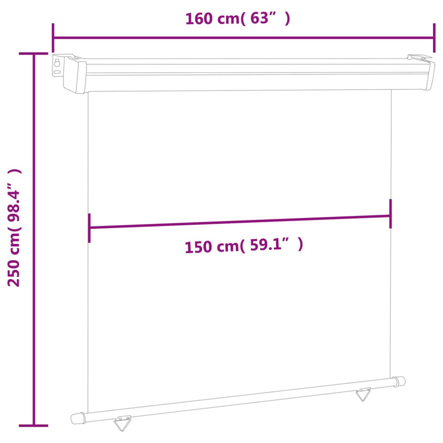 Balkonscherm 160 x 250 cm Rood