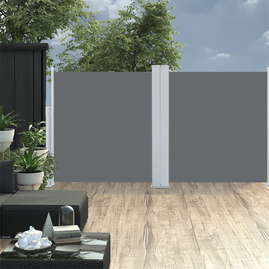 Windscherm uittrekbaar 100x600 cm antraciet 100 x 600 cm