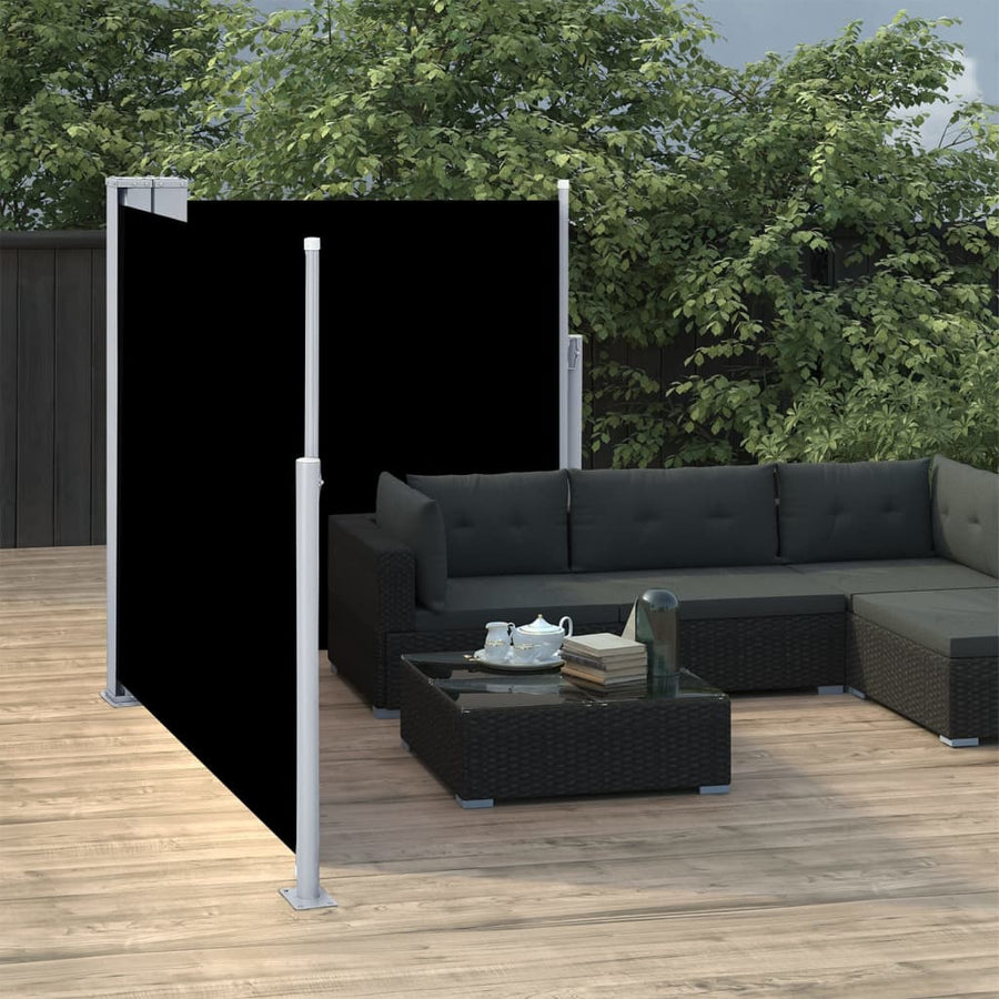 Windscherm Uittrekbaar 120 x 600 cm Zwart