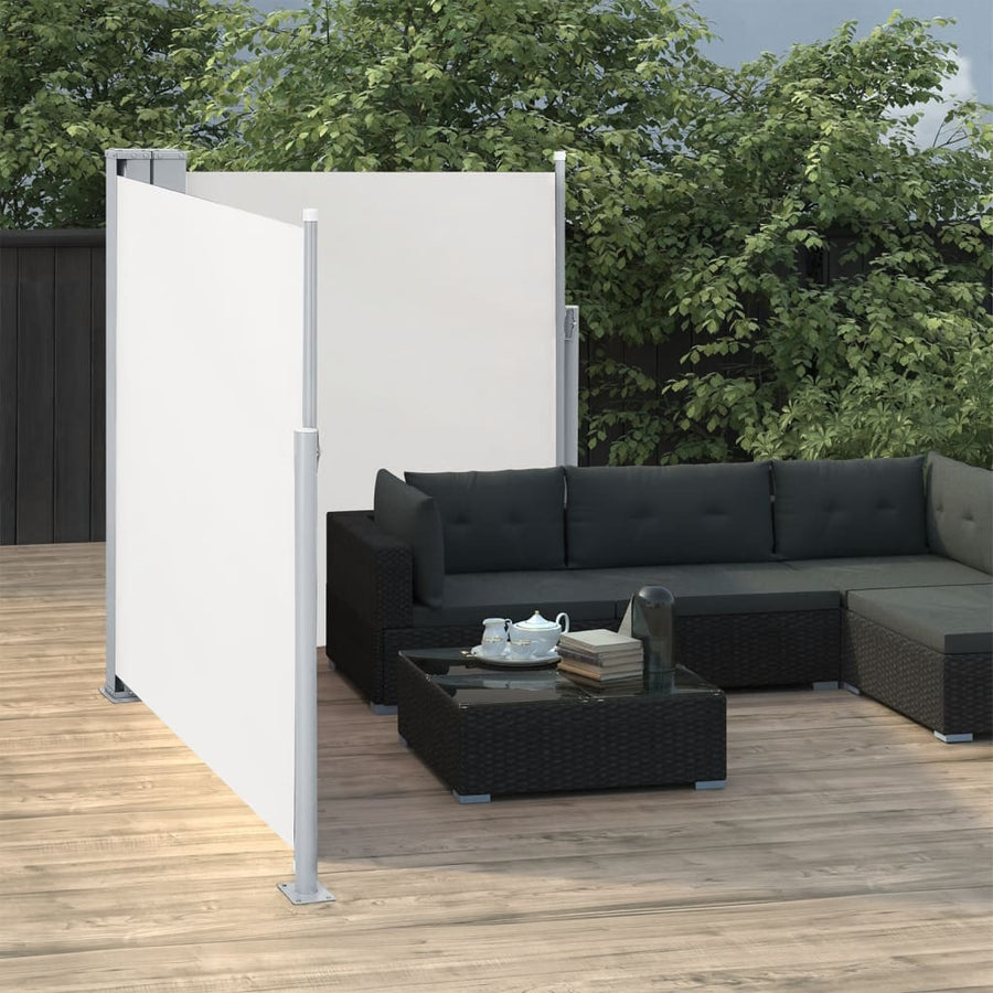 Tuinscherm Uittrekbaar Dubbel 170 x 600 cm Crème