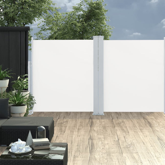 Tuinscherm Uittrekbaar Dubbel 170 x 600 cm Crème