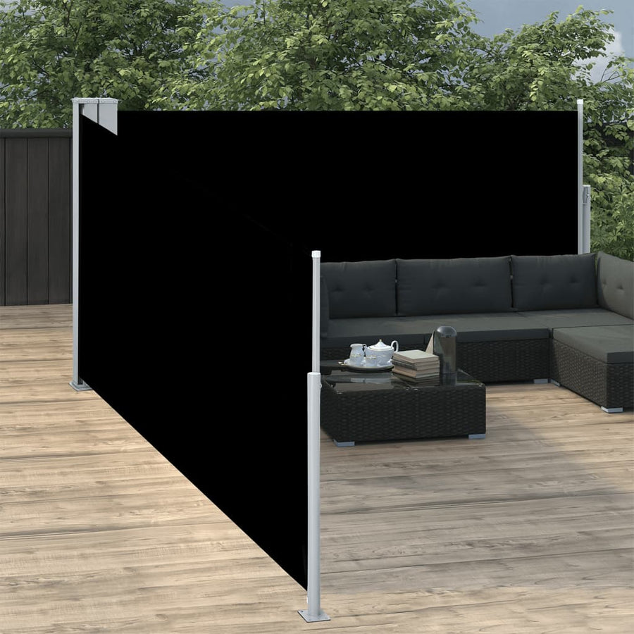 Windscherm Uittrekbaar 120X1000 Cm Zwart 120 x 1000 cm