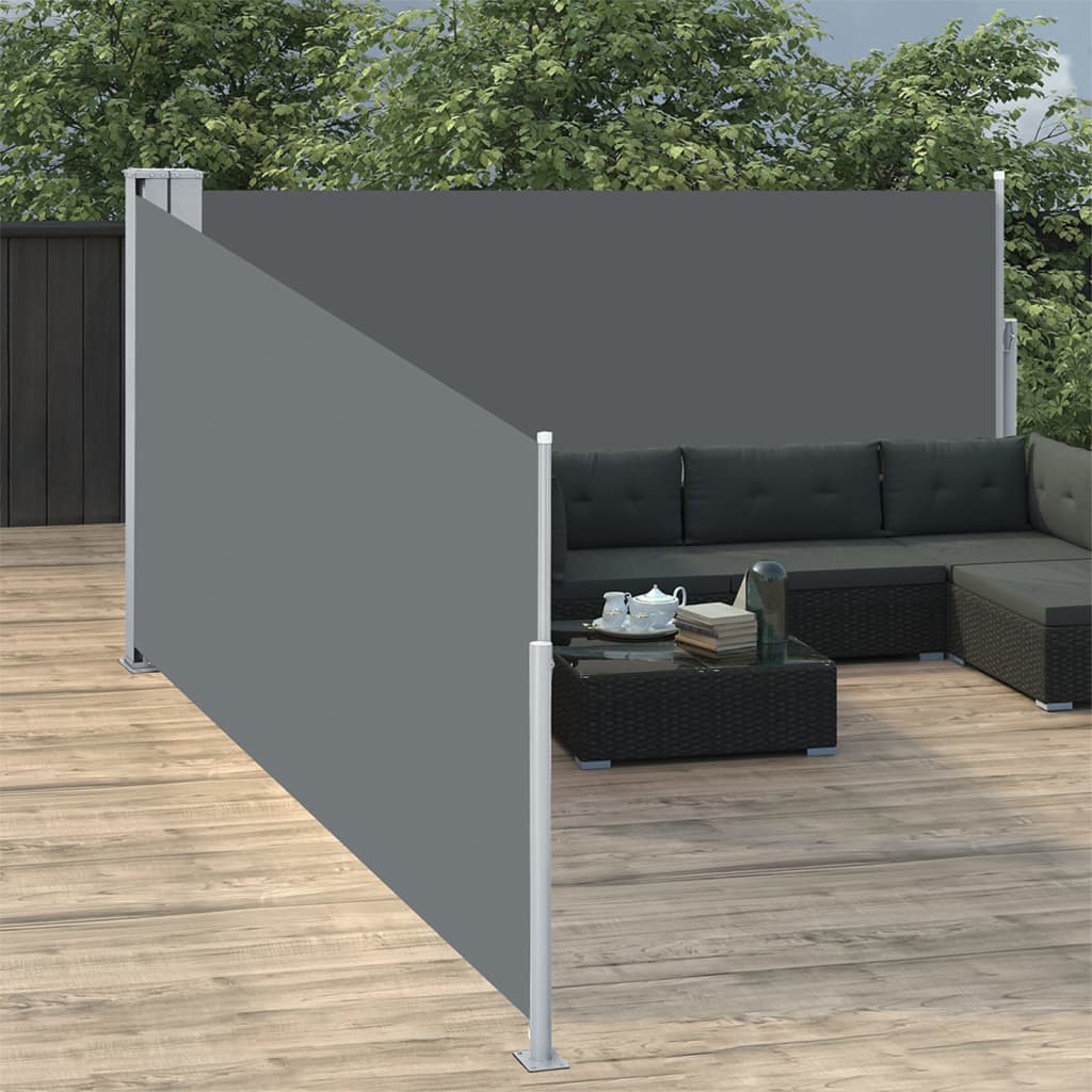 Windscherm Uittrekbaar 120X1000 Cm Antraciet 120 x 1000 cm