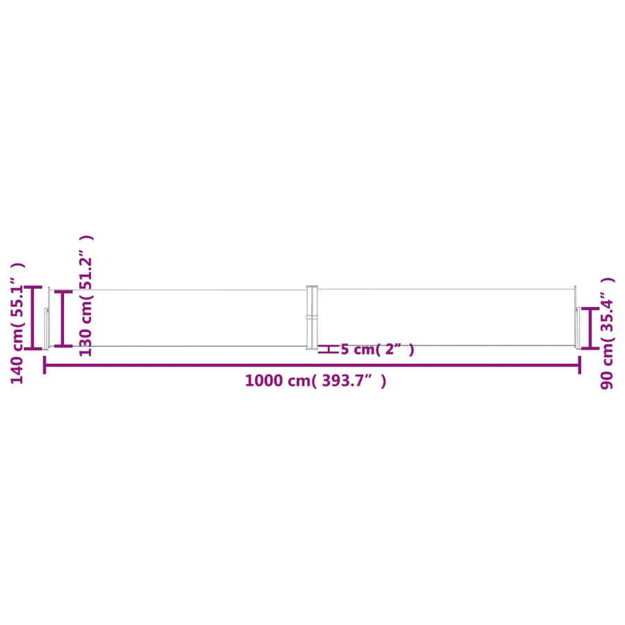 Windscherm Uittrekbaar 140X1000 Cm Antraciet 140 x 1000 cm