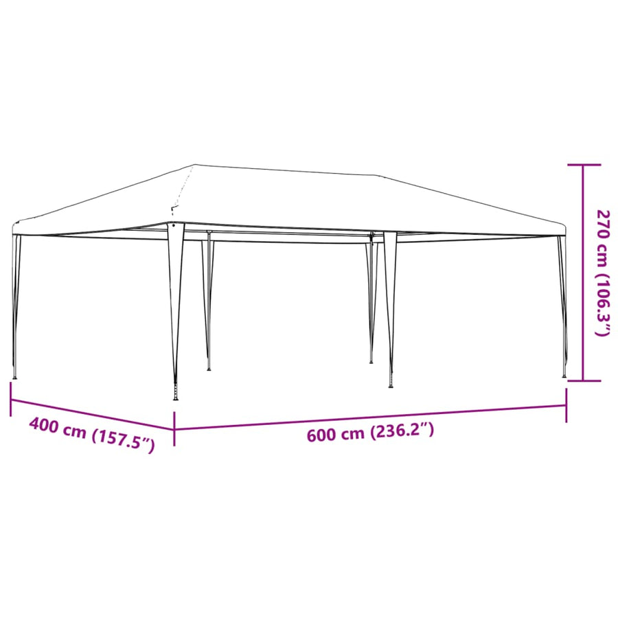 Partytent 4 x 6 m Blauw