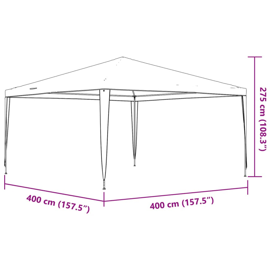Partytent Professioneel 90 G/M² 4 x 4 m Antraciet