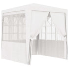 Partytent 2,5x2,5 m wit met zijwanden