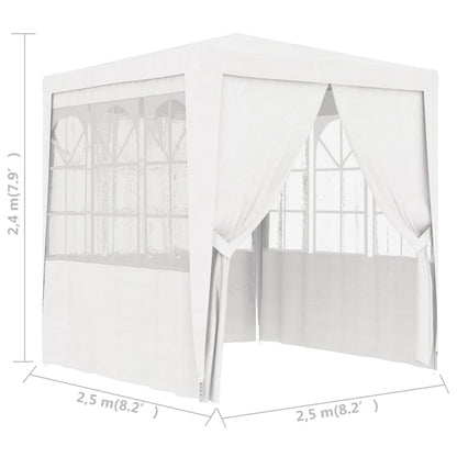 Partytent Met Zijwanden Professioneel 90 G/M² 2,5X2,5 M 2.5 x 2.5 m Wit