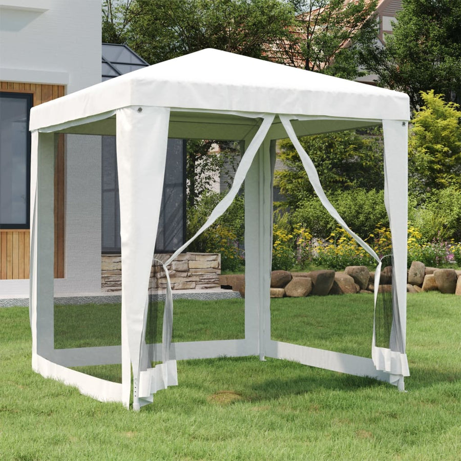 Partytent Met 4 Mesh Zijwanden 2 x 2 m Wit