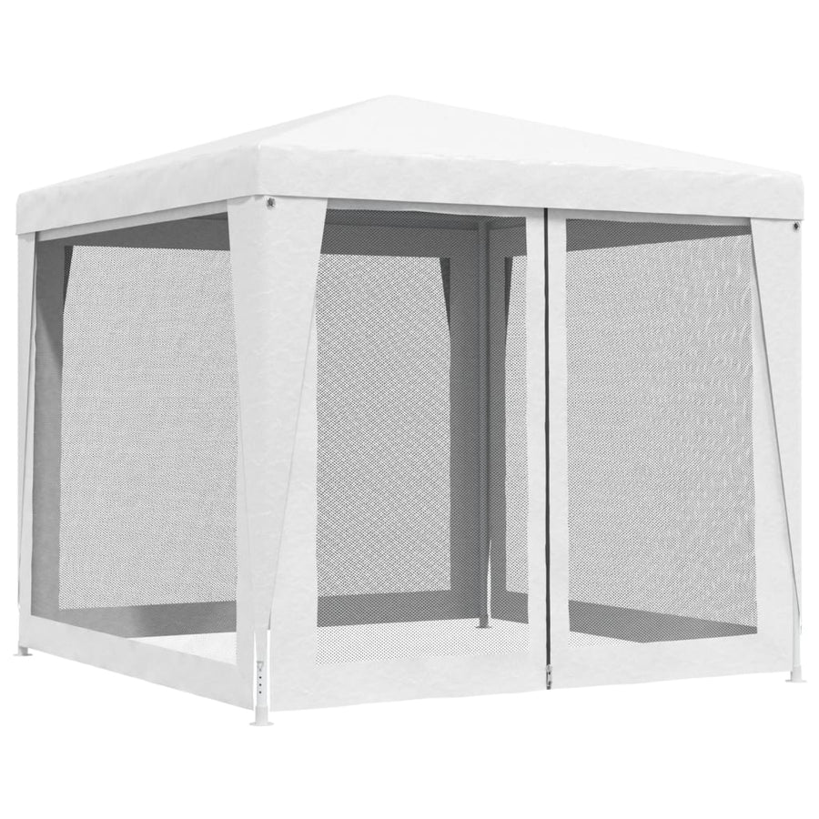 Partytent Met 4 Mesh Zijwanden 2,5X2,5 M 2.5 x 2.5 m Wit