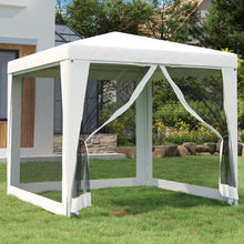 Partytent Met 4 Mesh Zijwanden 2,5X2,5 M 2.5 x 2.5 m Wit