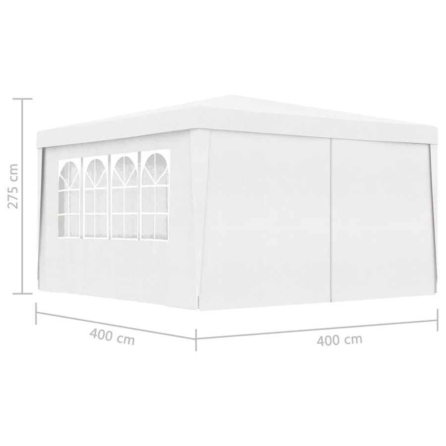 Partytent Met Zijwanden Professioneel 90 G/M² 4 x 4 m Wit